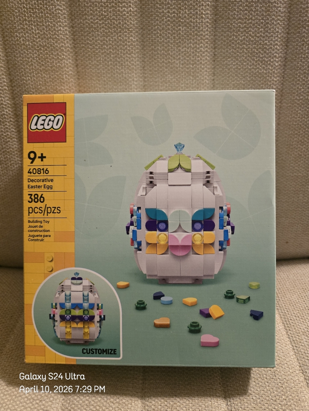 LEGO Decorative Easter Egg Building Toy, Easter Basket 40816 New Sealed